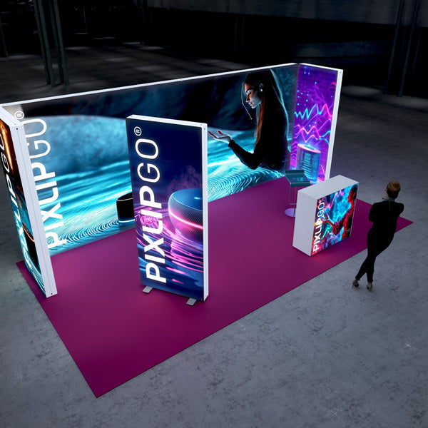 10x20 Booth Backlit Display Kit 08 - PIXLIP USA